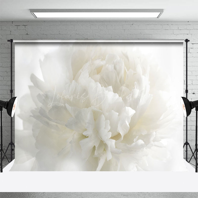Lofaris Elegant White Floral Artistic Maternity Backdrop