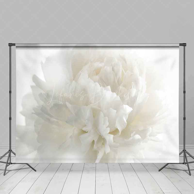Lofaris Elegant White Floral Artistic Maternity Backdrop