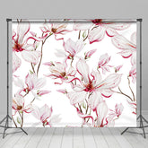 Lofaris Elegant White Red Floral Fine Art Photo Backdrop
