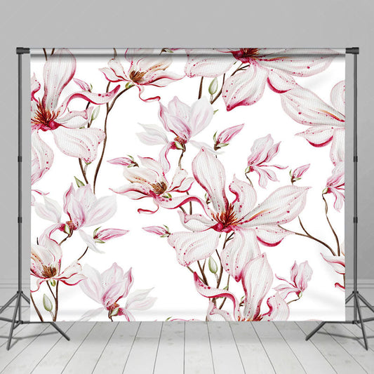 Lofaris Elegant White Red Floral Fine Art Photo Backdrop