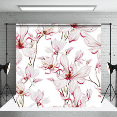Lofaris Elegant White Red Floral Fine Art Photo Backdrop
