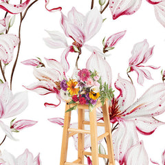 Lofaris Elegant White Red Floral Fine Art Photo Backdrop