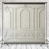 Lofaris Elegant White Wall Photography Backdrop Classic European Molding Panels French Vintage Style Studio Photo Prop
