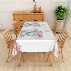 Lofaris Elephant Gender Reveal Rectangular Tablecloth