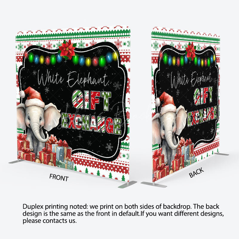 Lofaris Elephant Gift Exchange Christmas Pillow Case Backdrop
