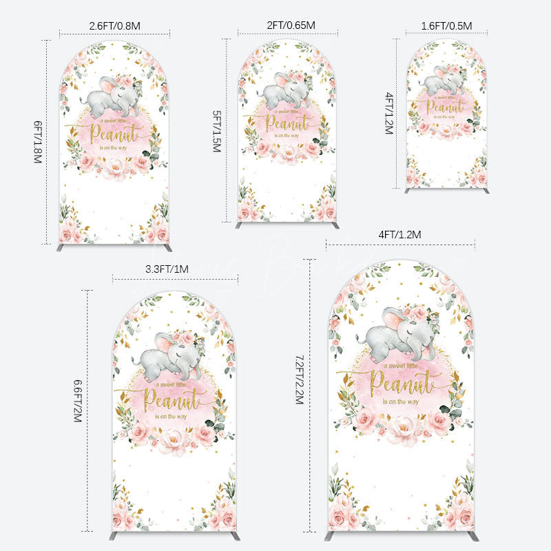 Lofaris Elephant Little Peanut Baby Shower Arch Backdrop