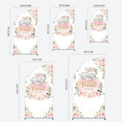 Lofaris Elephant Little Peanut Baby Shower Half Moon Arch Backdrop