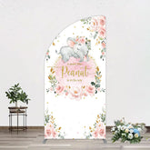 Lofaris Elephant Little Peanut Baby Shower Half Moon Arch Backdrop