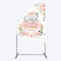 Lofaris Elephant Little Peanut Baby Shower Half Moon Arch Backdrop