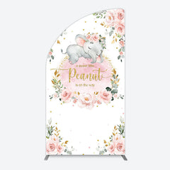 Lofaris Elephant Little Peanut Baby Shower Half Moon Arch Backdrop