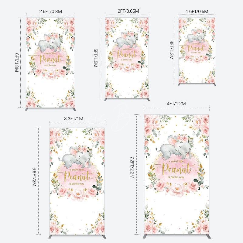 Lofaris Elephant Little Peanut Baby Shower Rectangle Backdrop