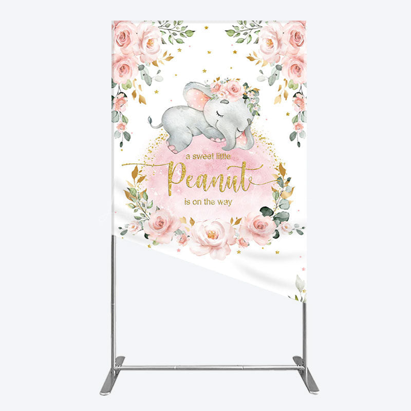 Lofaris Elephant Little Peanut Baby Shower Rectangle Backdrop
