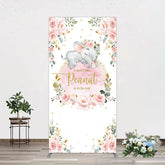 Lofaris Elephant Little Peanut Baby Shower Rectangle Backdrop