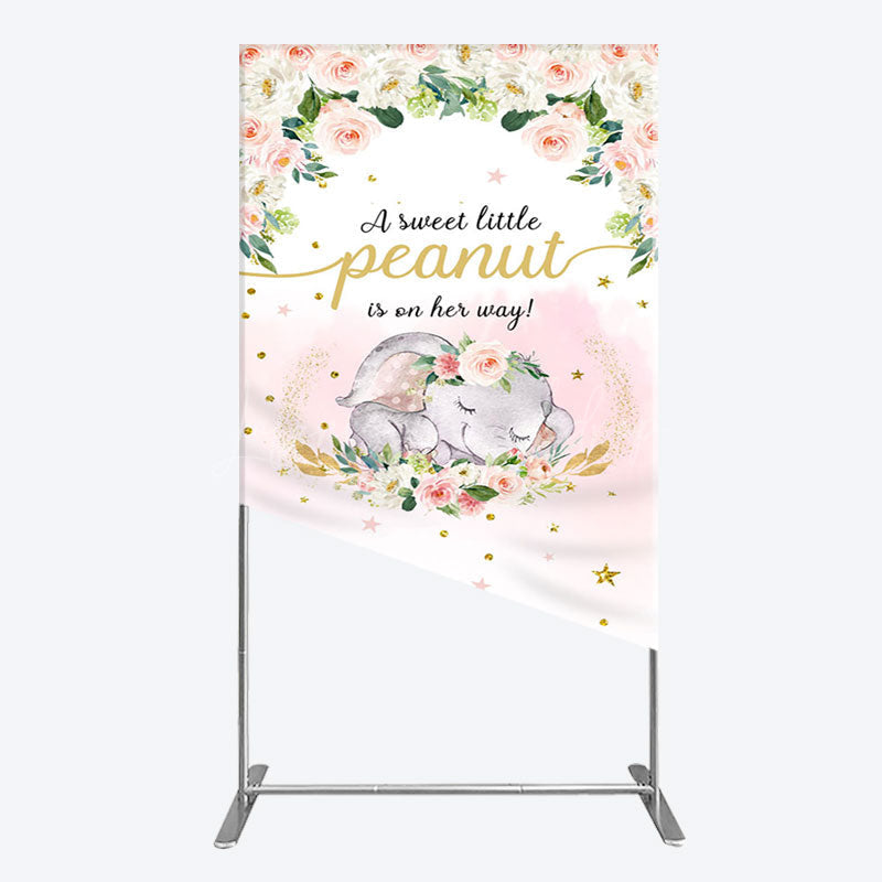 Lofaris Elephant Sweet Peanut Is On Her Way Rectangle Backdrop