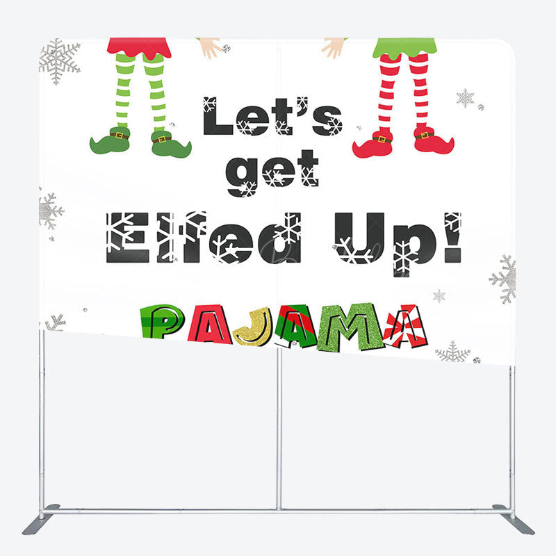 Lofaris Elfed Up Pajama Christmas Party Pillow Case Backdrop