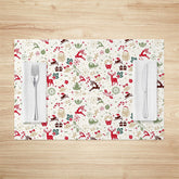 Lofaris Elk Santa Sled Candy Cherry Xmas Set Of 4 Placemats