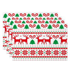 Lofaris Elk Ugly Sweater Style Christmas Set Of 4 Placemats