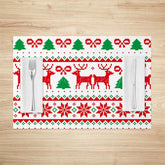 Lofaris Elk Ugly Sweater Style Christmas Set Of 4 Placemats