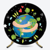 Lofaris Embrace The Earth Black Star Sparkle Round Backdrop