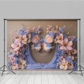 Lofaris Enchanted Butterfly Photography Backdrop Pink and Blue Floral Arch Magical Maternity or Wedding Photo Booth