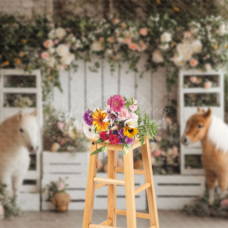 Lofaris Enchanted Woodland Scene Horse Model Easter Backdrop