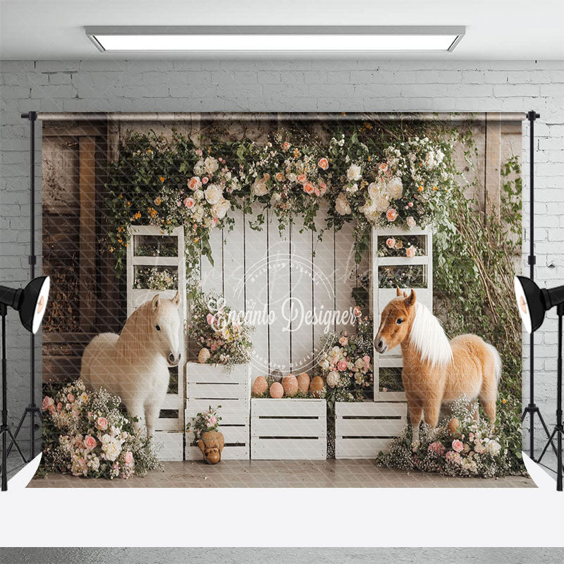 Lofaris Enchanted Woodland Scene Horse Model Easter Backdrop