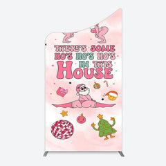 Lofaris Enchanting Pink Santa Claus Christmas Arch Backdrop