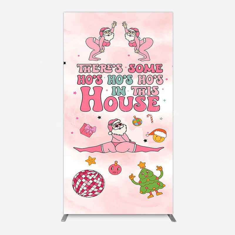 Lofaris Enchanting Pink Santa Claus Christmas Arch Backdrop
