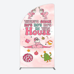 Lofaris Enchanting Pink Santa Claus Christmas Arch Backdrop
