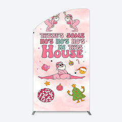 Lofaris Enchanting Pink Santa Claus Christmas Arch Backdrop