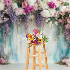 Lofaris Enchanting Spring Flower Photography Fabric Backdrop