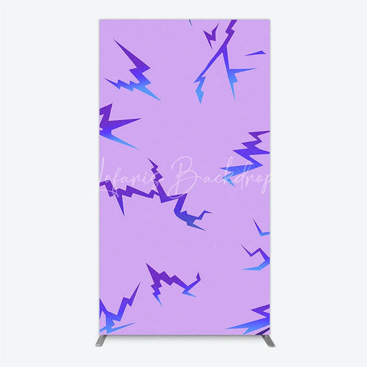 Lofaris Energetic Purple and Blue Gradient Lightning Pattern Rectangle Arch Backdrop Modern Abstract Event Decor.