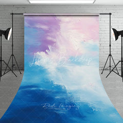Lofaris Ethereal Abstract Blue Purple Pink Textured Sweep Backdrop Painterly Art for Photography Studio