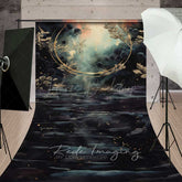 Lofaris Ethereal Fine Art Sweep Photography Backdrop Abstract Dark Mystical Scene with Gold Fantasy Maternity Photo Prop