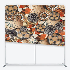 Lofaris Ethnic Woven Basket Pattern Square Double-Sided Backdrop Tribal Geometric Design for Photo Studio