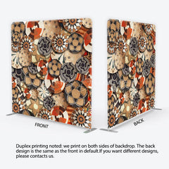 Lofaris Ethnic Woven Basket Pattern Square Double-Sided Backdrop Tribal Geometric Design for Photo Studio