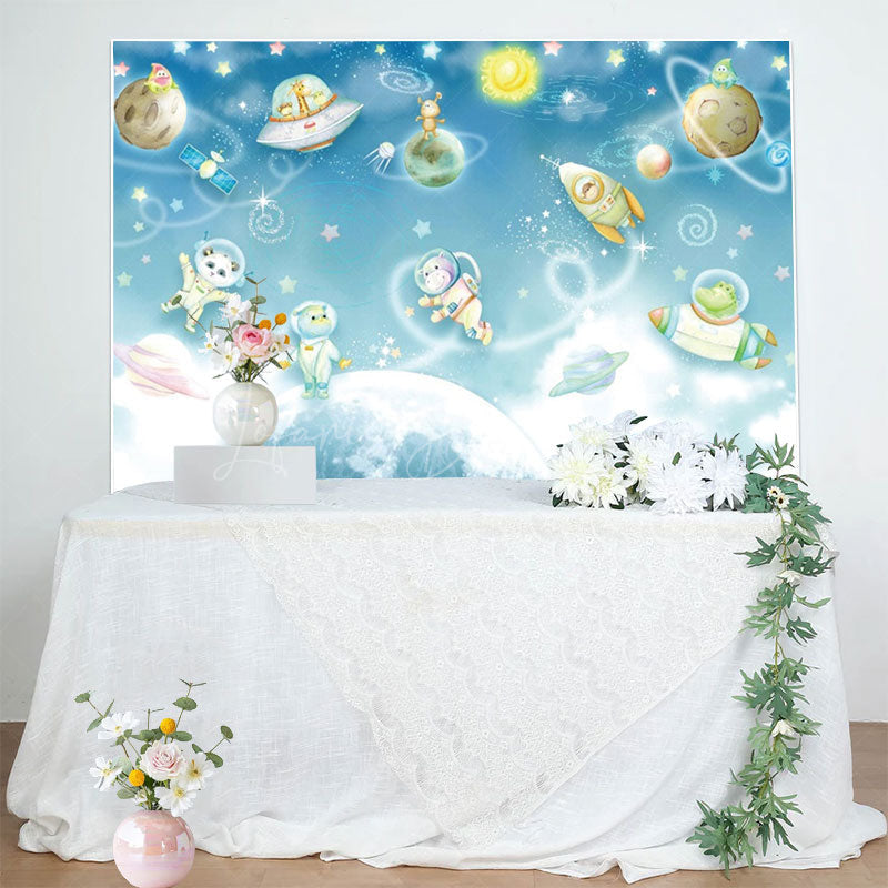 Lofaris Exploring Interstellar Animals Birthday Backdrop