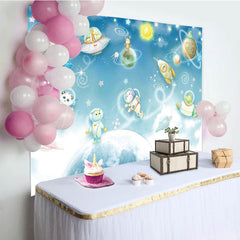 Lofaris Exploring Interstellar Animals Birthday Backdrop