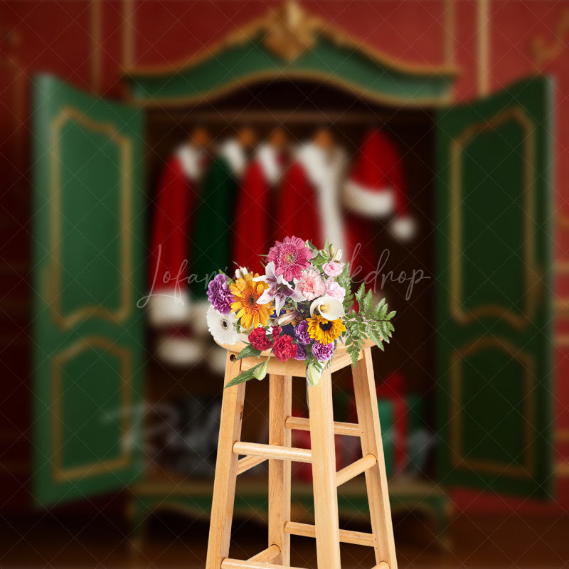 Lofaris Exquisite Cloakroom Santas Closet Christmas Backdrop