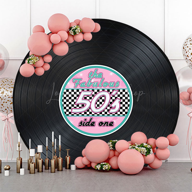 Lofaris Fabulous 50s Side One Vinyl Record Round Backdrop