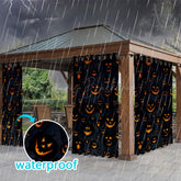 Lofaris Facial Pumpkin Waterproof Printed Outdoor Curtains