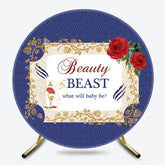 Lofaris Fairy Beauty Beast Floral Round Baby Shower Backdrop
