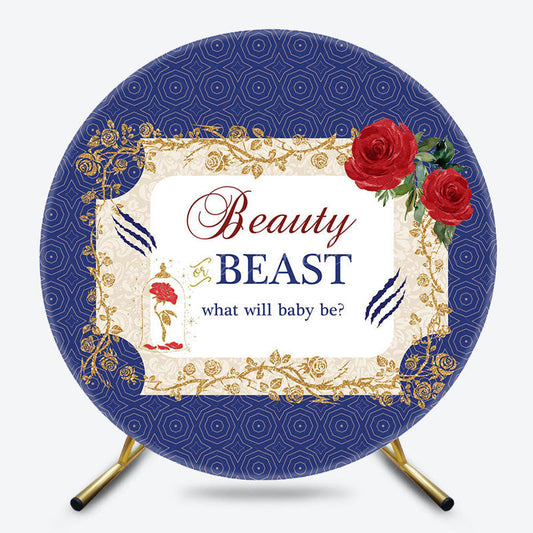 Lofaris Fairy Beauty Beast Floral Round Baby Shower Backdrop