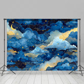 Lofaris Fairy Blue Clouds Starry Moon Night Cake Smash Backdrop
