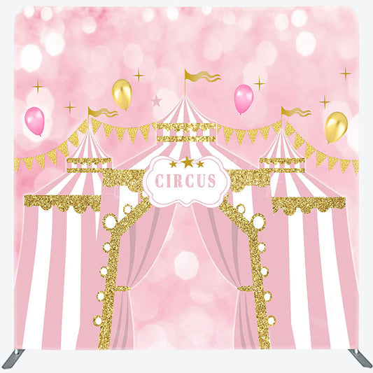 Lofaris Fairy Bokeh Pink Circus Tent Pillow Cover Backdrop