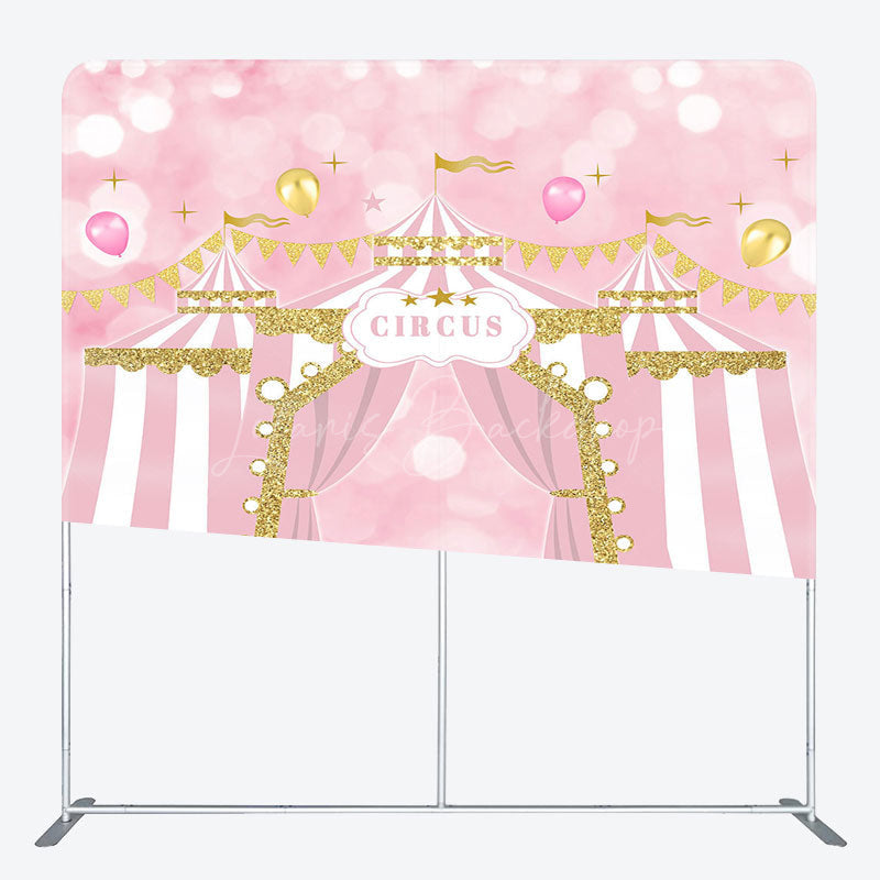 Lofaris Fairy Bokeh Pink Circus Tent Pillow Cover Backdrop