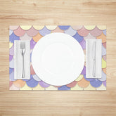 Lofaris Fairy Color Mermaid Scales Dining Set Of 4 Placemats