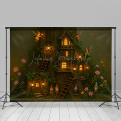 Lofaris Fairy Cottage Floral Sweet Nights Photo Backdrop