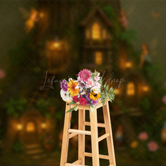 Lofaris Fairy Cottage Floral Sweet Nights Photo Backdrop