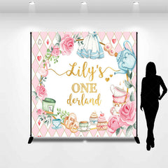 Lofaris Fairy Floral Onederland Custom Name Birthday Backdrop